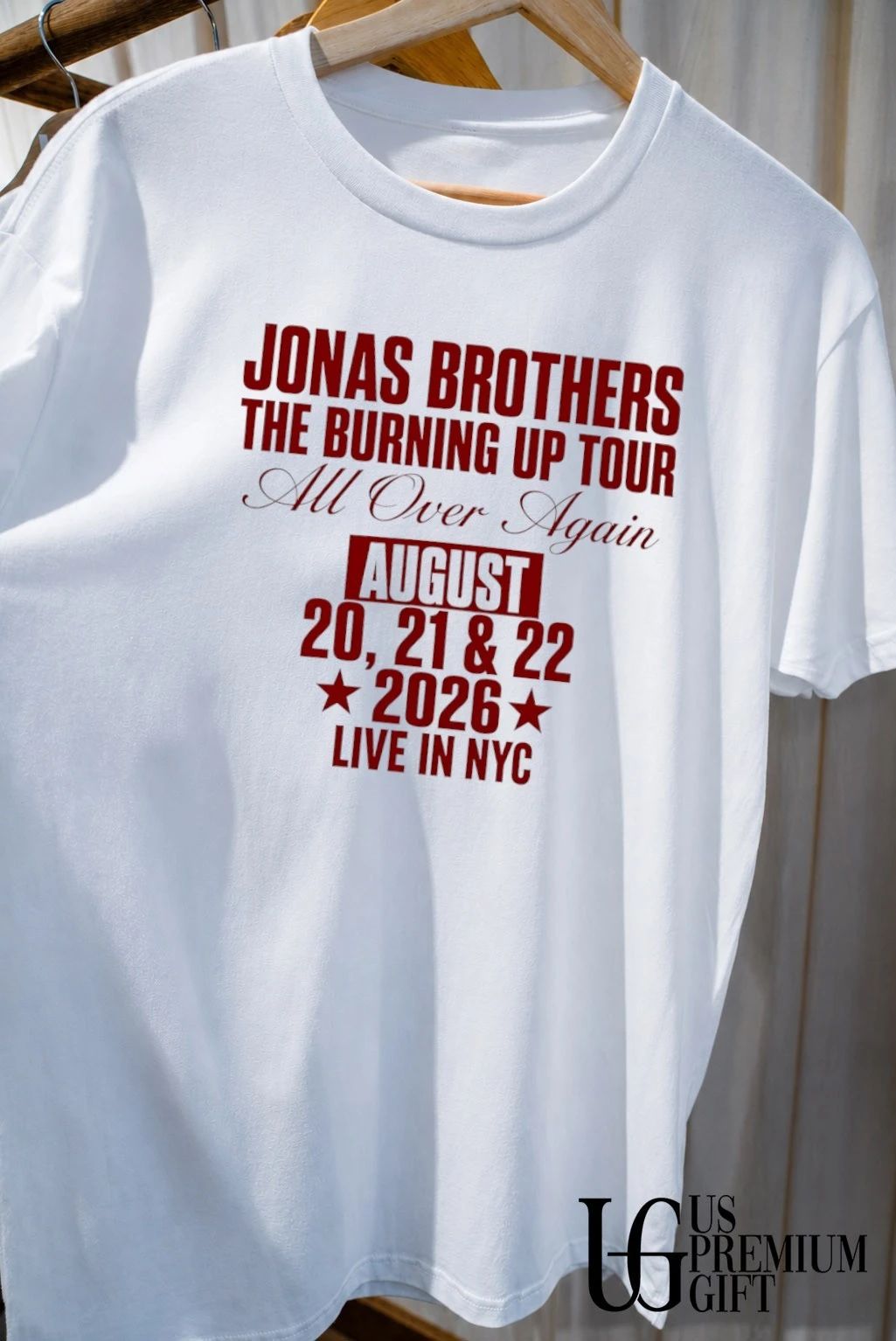 Jonas Brothers The Burning Up Tour All Over Again 2026 shirt