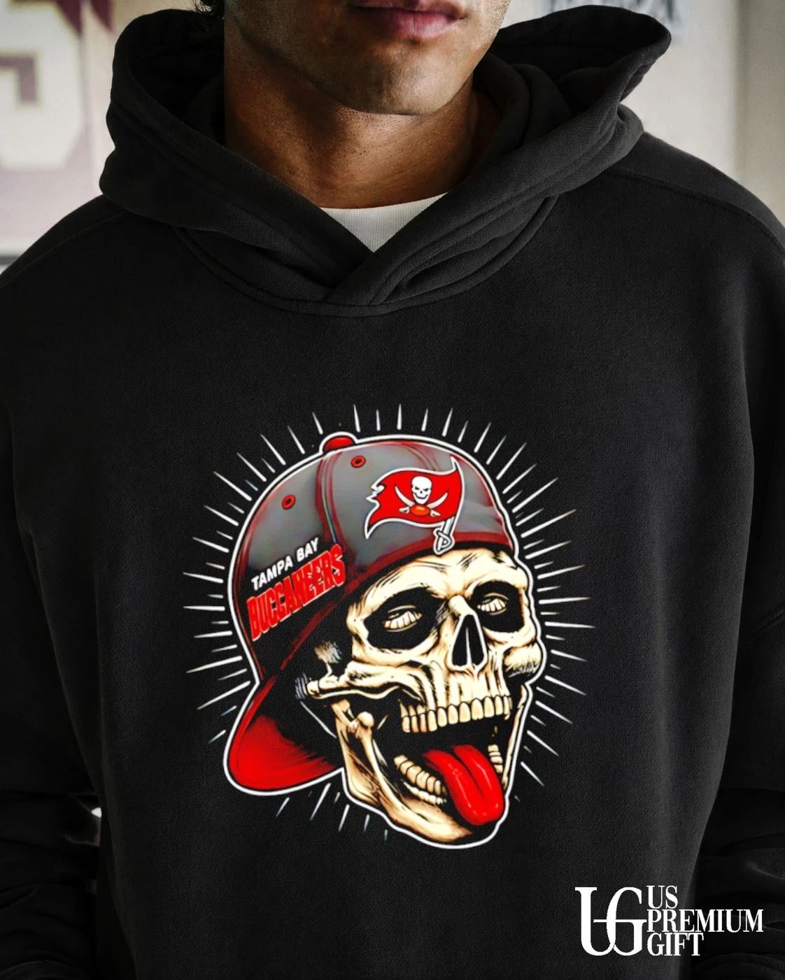 Skull Tampa Bay Buccaneers tongue out hat shirt