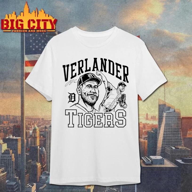 Justin Verlander Tigers Portrait Signature Graphic Shirt