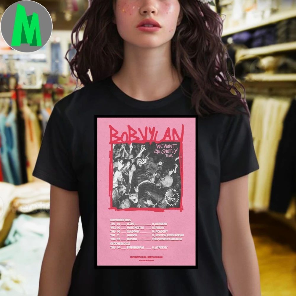 Bob Vylan We Won’t Go Quietly Tour UK 2025 Poster Shirt