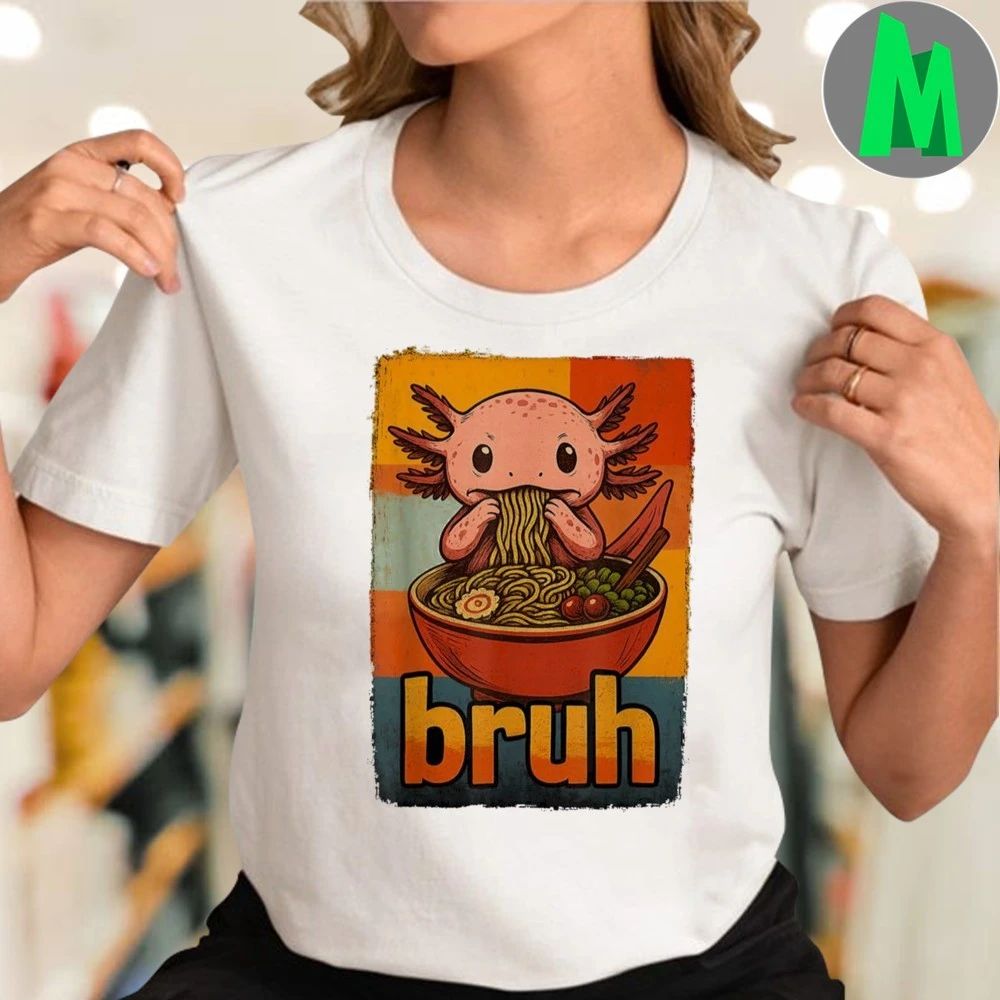 Axolotl Eating Japanese Ramen Noodles Shirt
