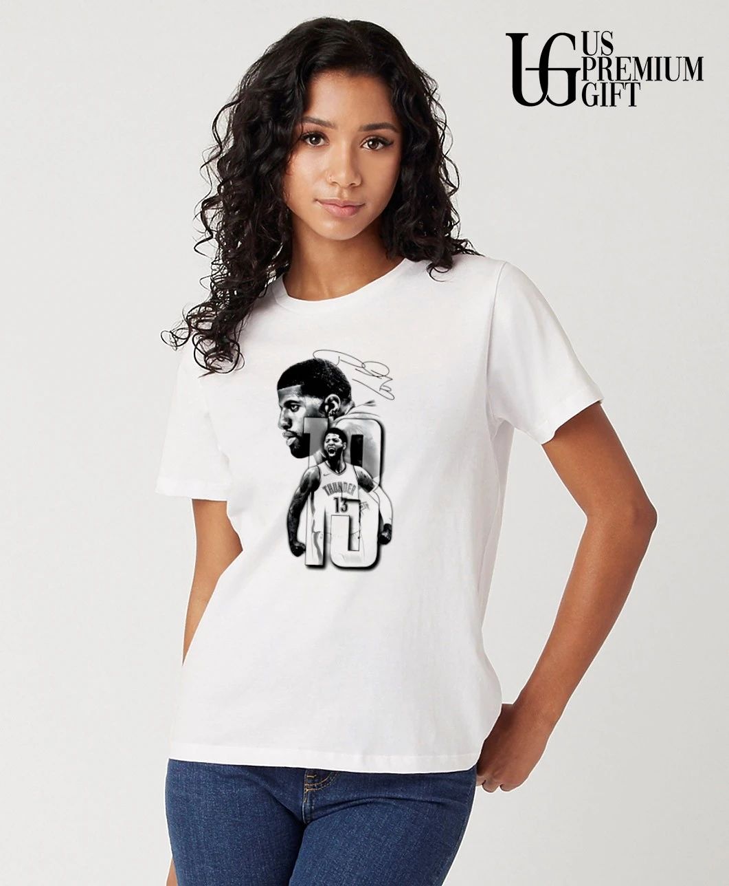 Paul George Oklahoma City Thunder basketball signature portrait shirt