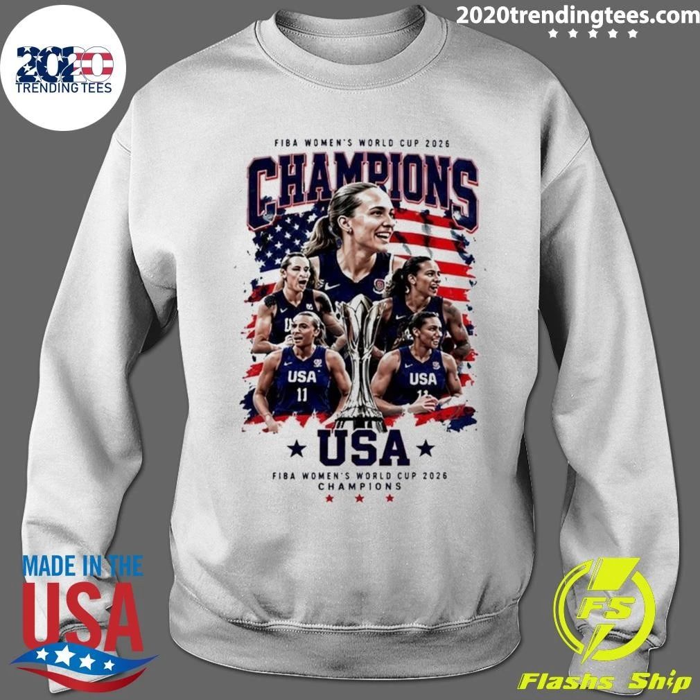 FIBA Women’s Basketball World Cup 2026 USA Flag Gold Trophy Team Champions Shirt