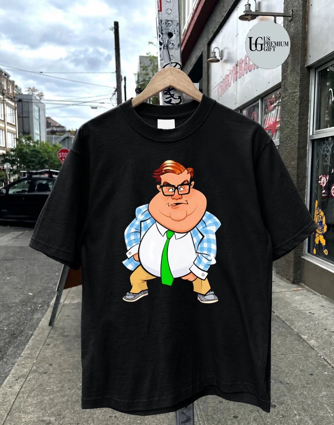 Matt Foley Chris Farley caricature shirt