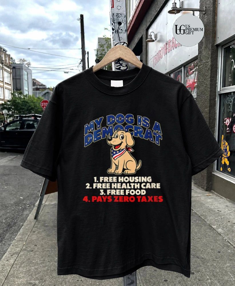 My Dog is a Democrat Yellow Labrador Humor shirt