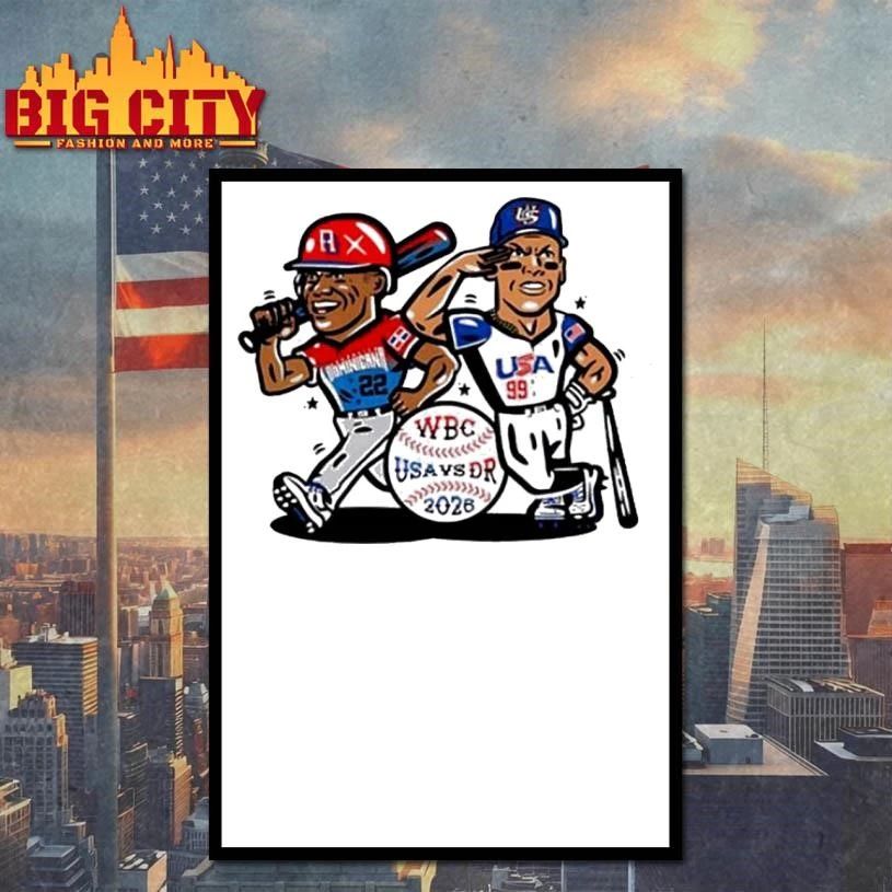 Wbc Baseball Usa Vs Dr 2026 Dominicana 22 And Usa 99 Cartoon Shirt