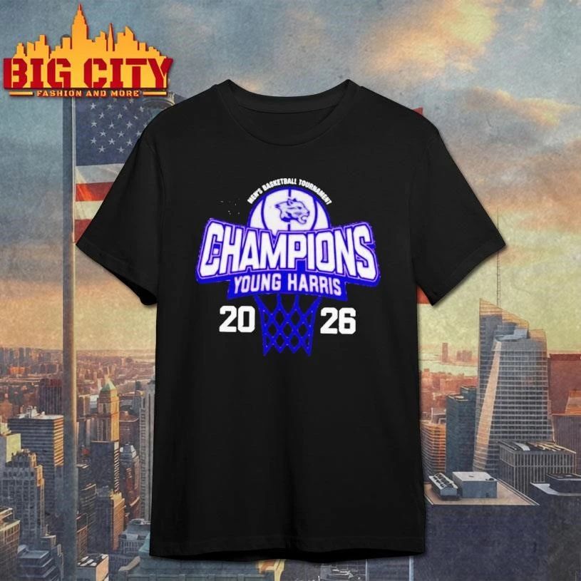 Young Harris Mountain Lions 2026 Mens Basketball Conference Carolinas Tournament Champions Shirt