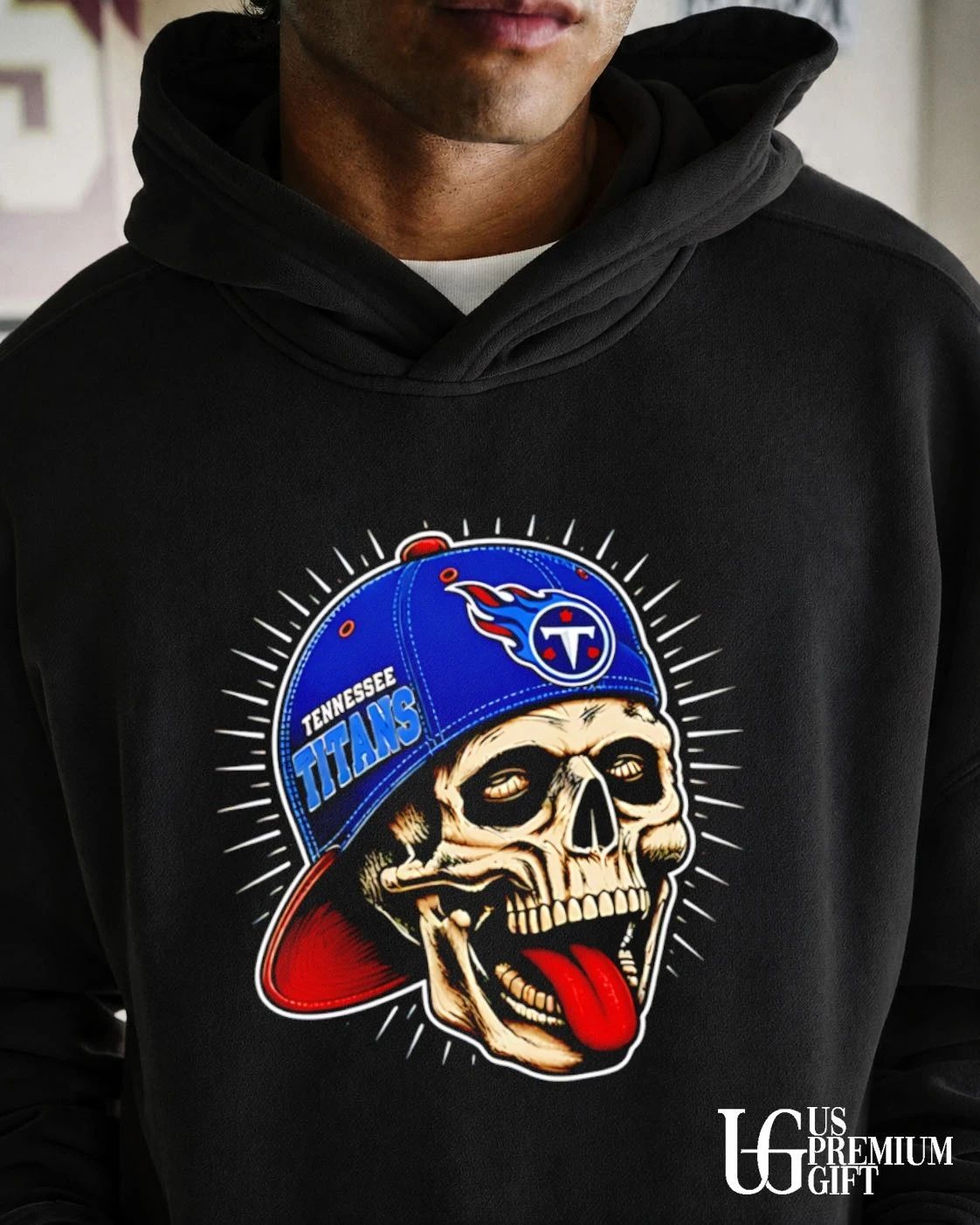 Skull Tennessee Titans tongue out hat shirt