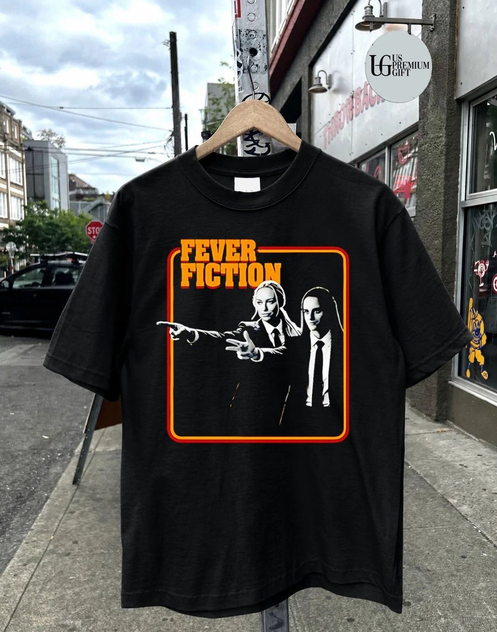 Fever Fiction Sophie Cunningham Caitlin Clark Pulp Fiction shirt