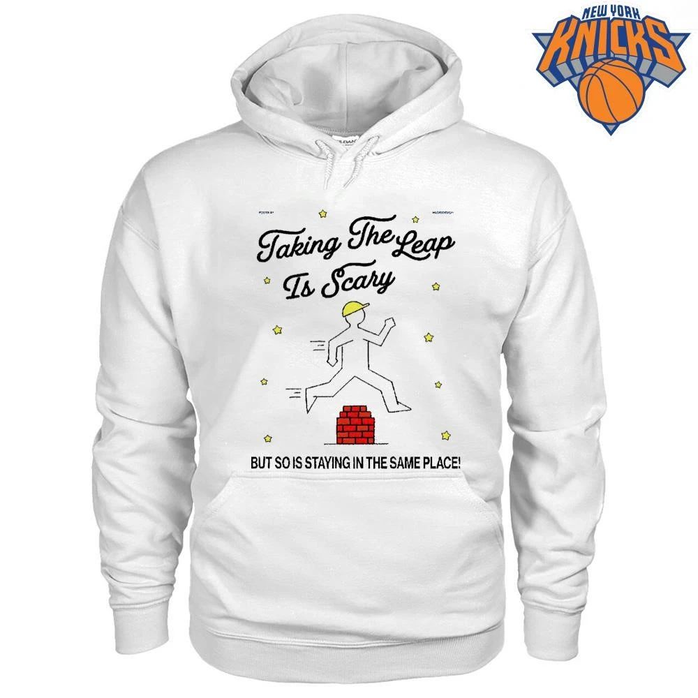 Taking The Leap Is Scary Motivational Quote Cartoon Inspiration Shirt