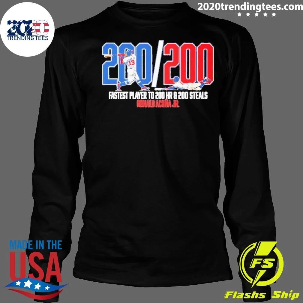 Ronald Acuña Jr 200 200 Club Fastest Player to 200 Hr 200 Steals Shirt