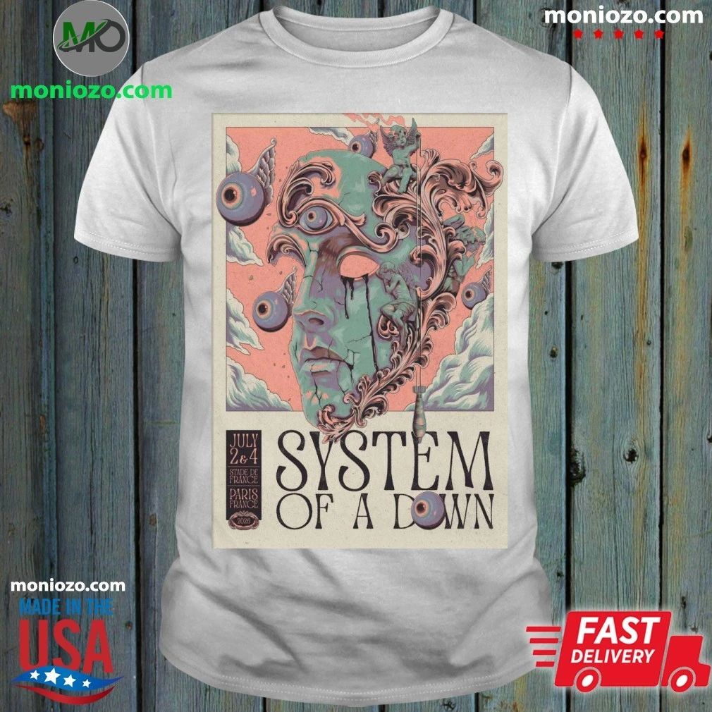 Original System Of A Down Paris France 7 2-7 4 2026 Poster Shirt