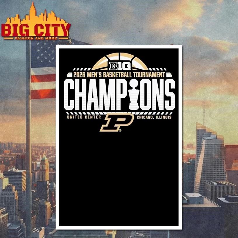 Purdue Boilermakers 2026 Big Ten Men’s Basketball Tournament Champions Locker Room Shirt