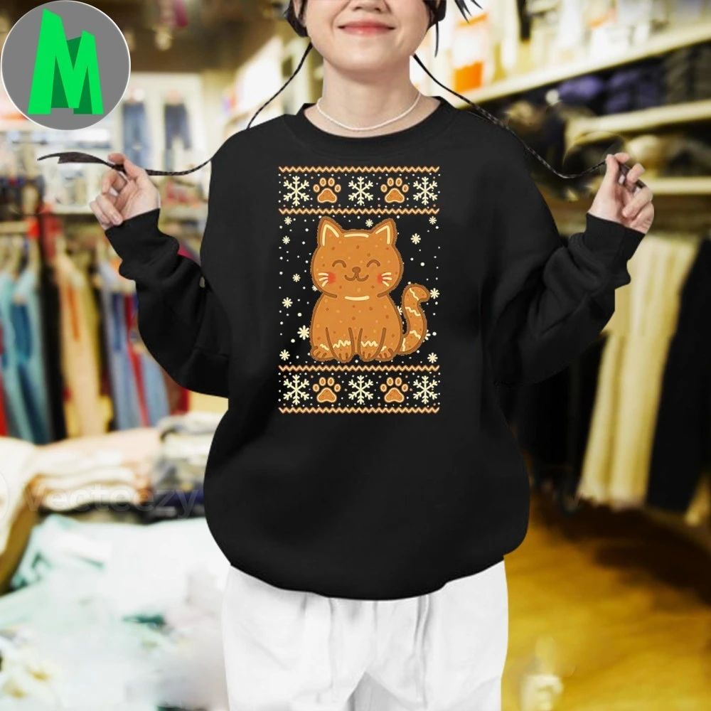 Gingerbread Cat Sweater Shirt