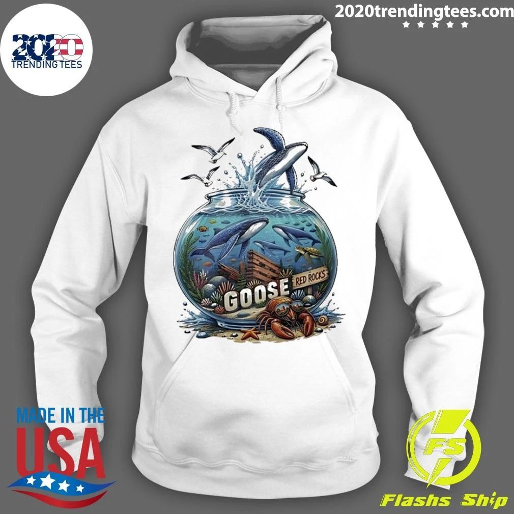 Red Rocks Goose Whales Sea Turtle Crab Fishbowl Illustrated Shirt