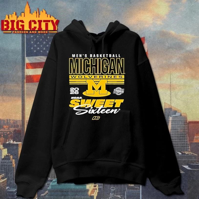 Michigan Wolverines 2026 Ncaa Mens Basketball March Madness Sweet 16 College Shirt