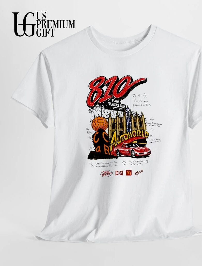 810 Flint Vehicle City Michigan Landmarks and History shirt