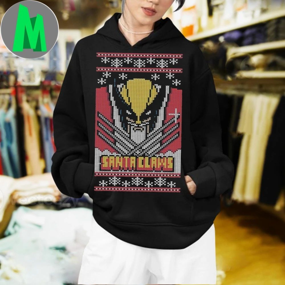 Santa Claus And Wolverine’s Claws Ugly Santa Claws Shirt