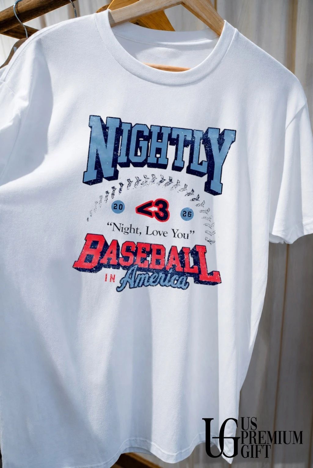 Nightly Baseball in America Night Love You 2026 shirt