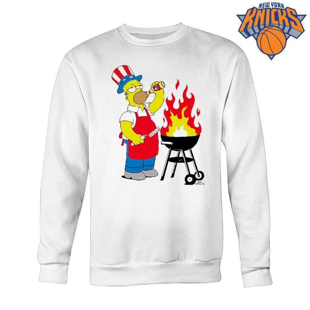 Homer Simpson Patriotic Uncle Sam BBQ Grilling Fourth Of July Shirt