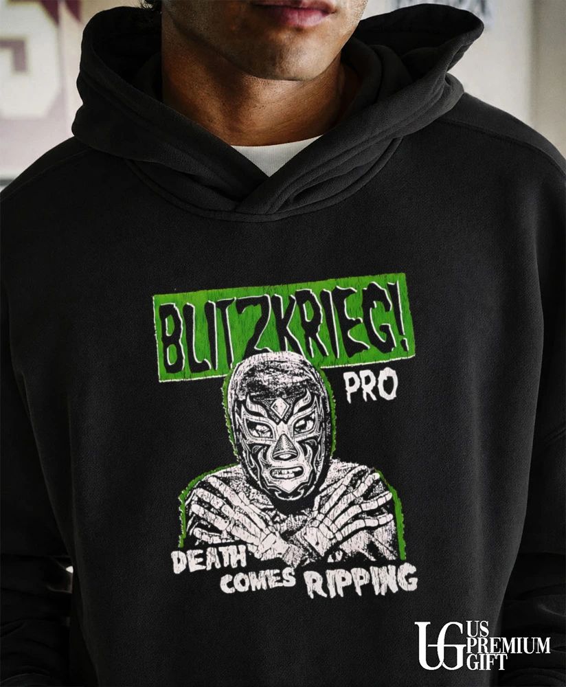 Blitzkrieg Pro Wrestler Lucha Mask Blitzkrieg Pro Death Comes Ripping shirt