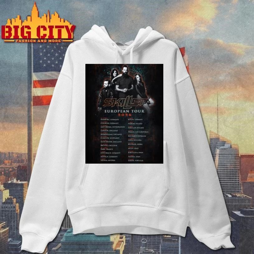 Skillet Band European Tour 2026 Schedule Tour Dates Poster Shirt