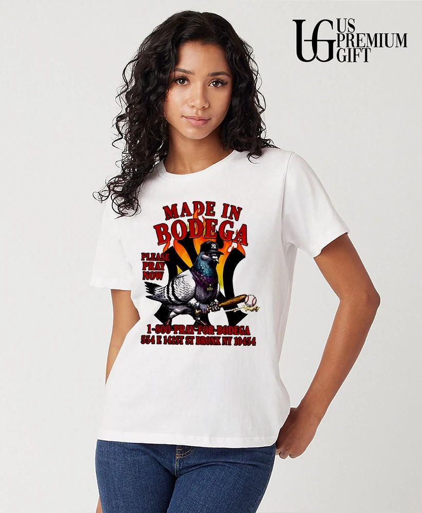 Made in Bodega New York Yankees Pigeon Bronx NY shirt
