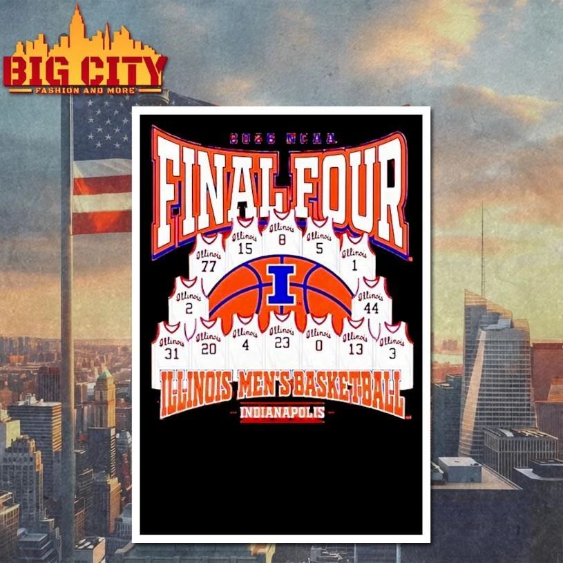 Mens Illinois Fighting Illini 2026 Ncaa Mens Basketball Tournament March Madness Final Four Shirt