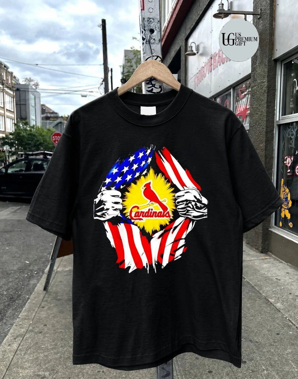 St Louis Cardinals inside me American flag logo shirt