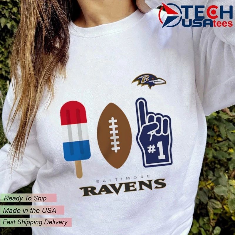 Baltimore Ravens Americana Pop popsicle football and number 1 shirt