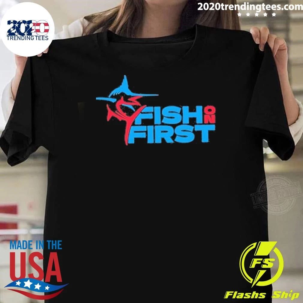 Miami Marlins Fish On First Logo Shirt