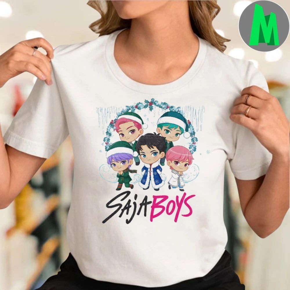 Chibi saja boys christmas day christmas wreath Shirt