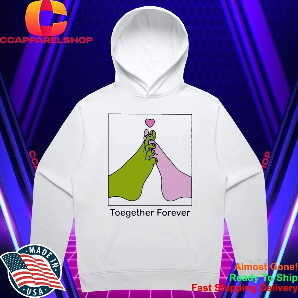 Together Forever Green And Pink Feet Interlocked With Heart Shirt