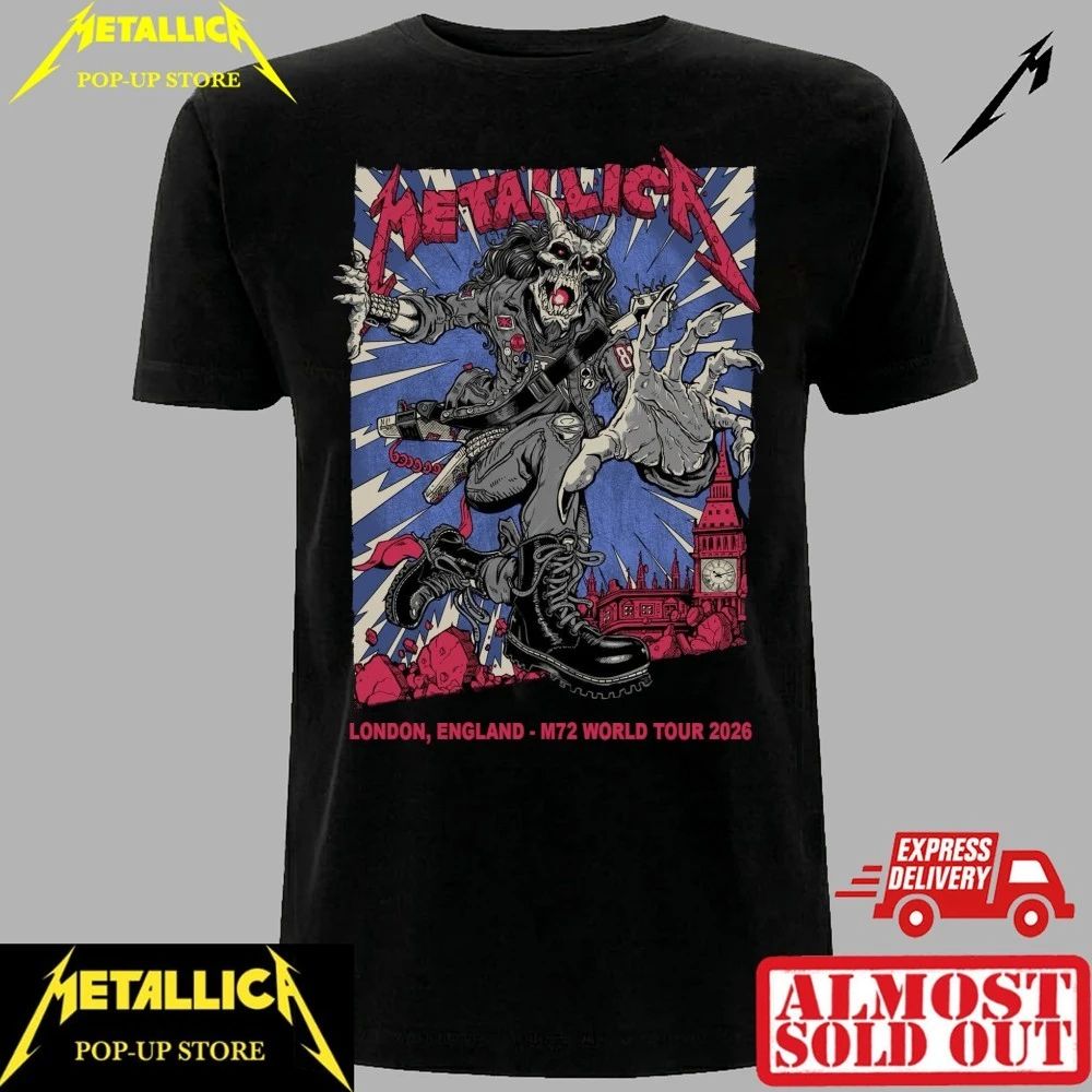 Rare Metallica London Stadium 2026 Graphic T-Shirt – Puis Calzada Illustration