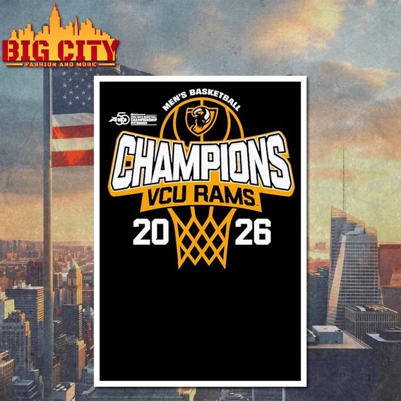 VCU Rams Men’s Basketball 2026 Atlantic 10 Tournament Champions Locker Room Shirt