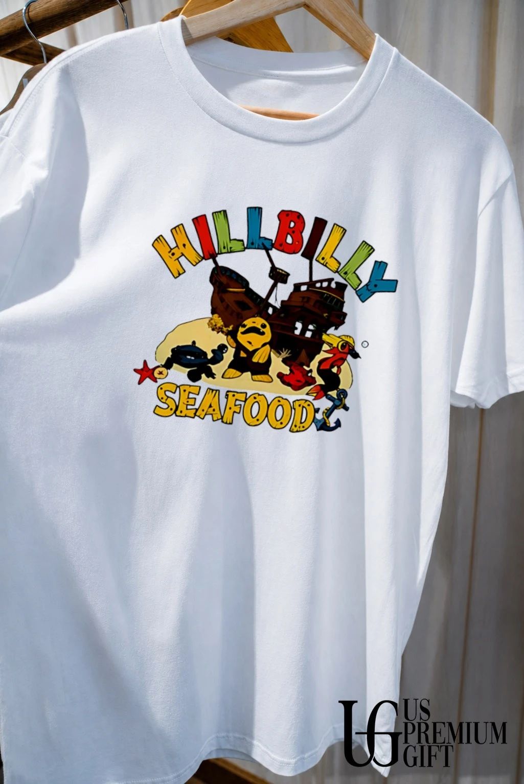 Hillbilly Seafood Ocean Life fish cartoon shirt