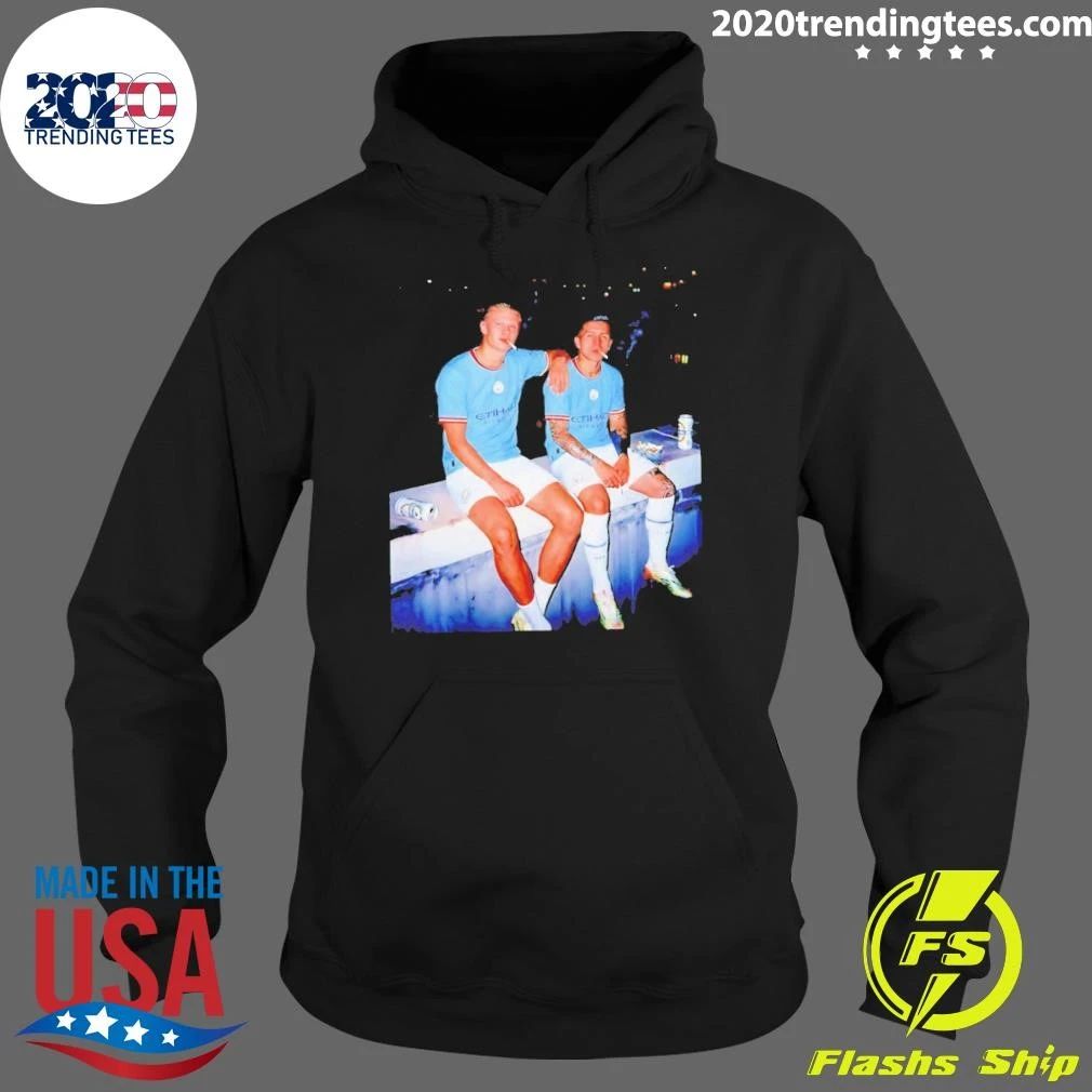 Enzo Fernández And Erling Haaland Smoking Skyline Shirt