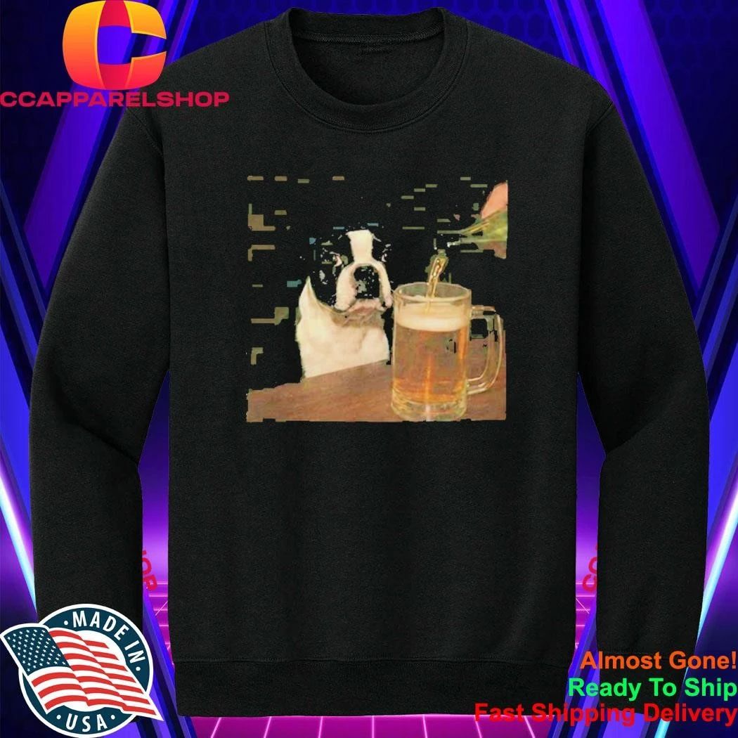 Dylan Crews Boston Terrier Drinking Beer Shirt