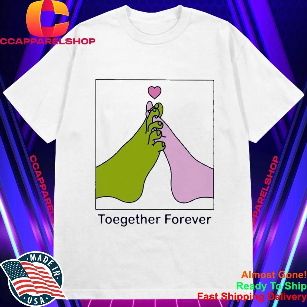 Together Forever Green And Pink Feet Interlocked With Heart Shirt