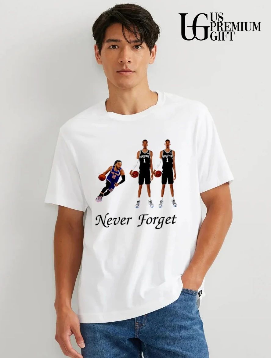 Jalen Brunson and Victor Wembanyama Never Forget NBA shirt