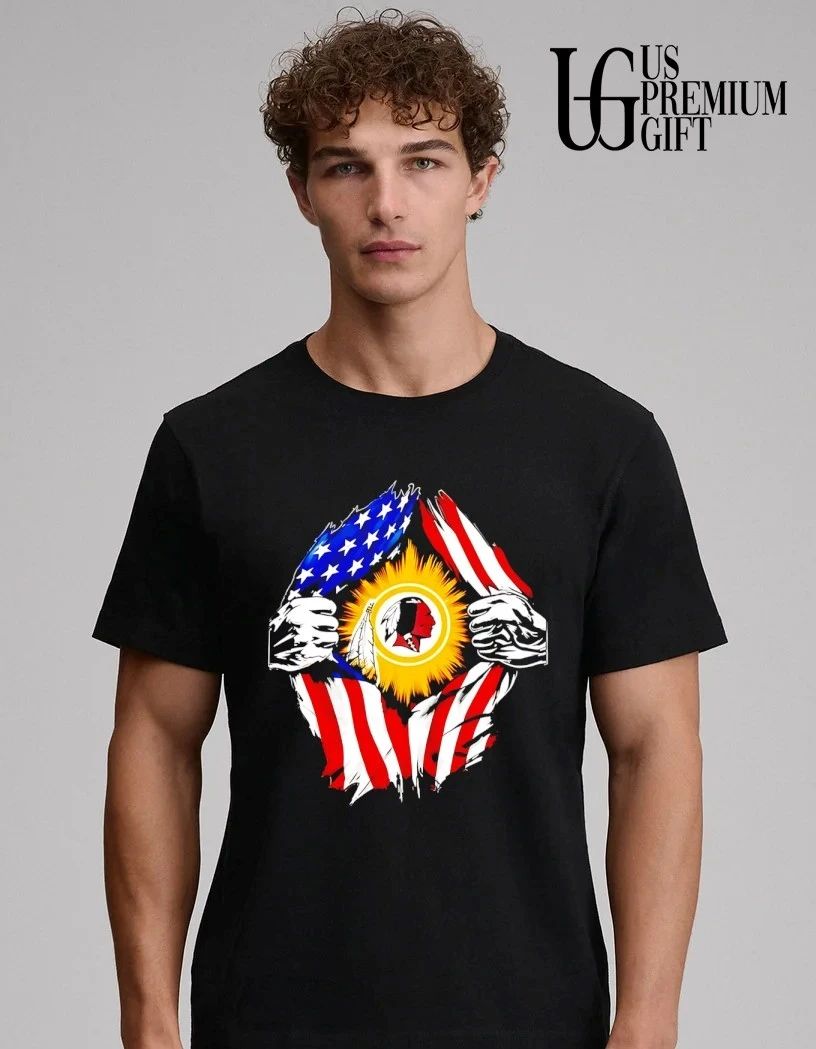 Washington Redskins inside me American flag logo shirt