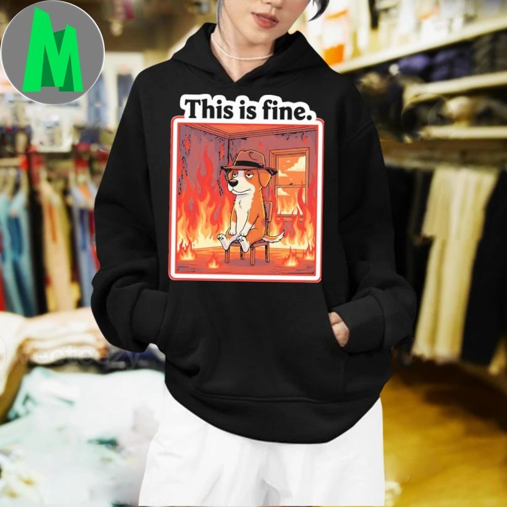 Meme Funny In Dog Calm Cartoon Fire Shirt