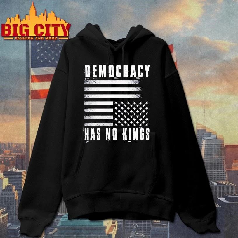 Democracy has no kings USA flag Retro Vintage Shirt