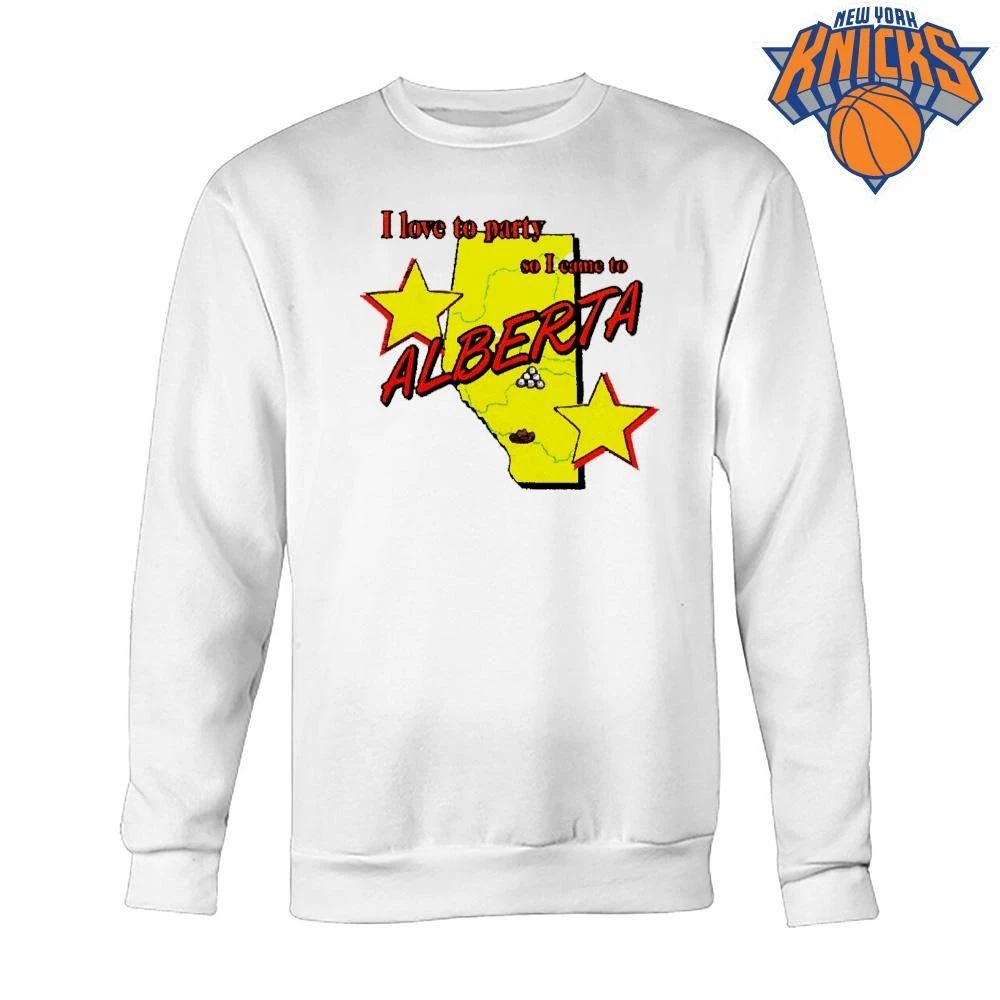 I Love To Party So I Came To Alberta Vintage Travel Parody Shirt
