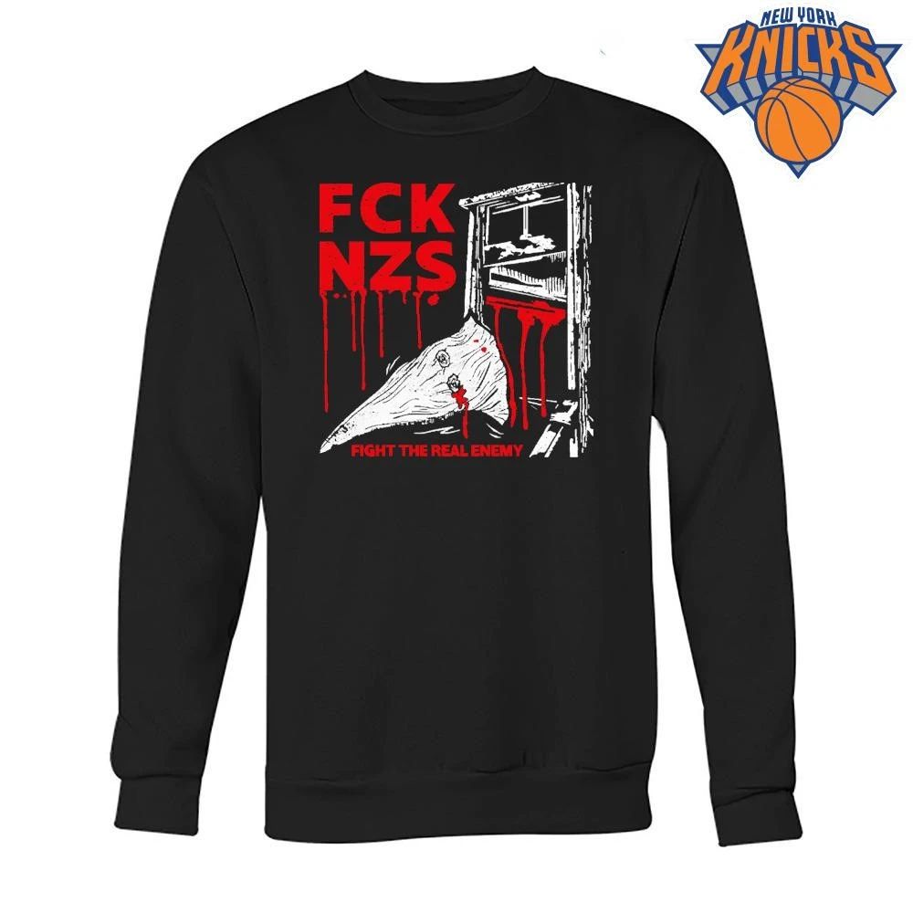 FCK NZS Fight The Real Enemy Anti Fascist Guillotine Political Punk Rock shirt