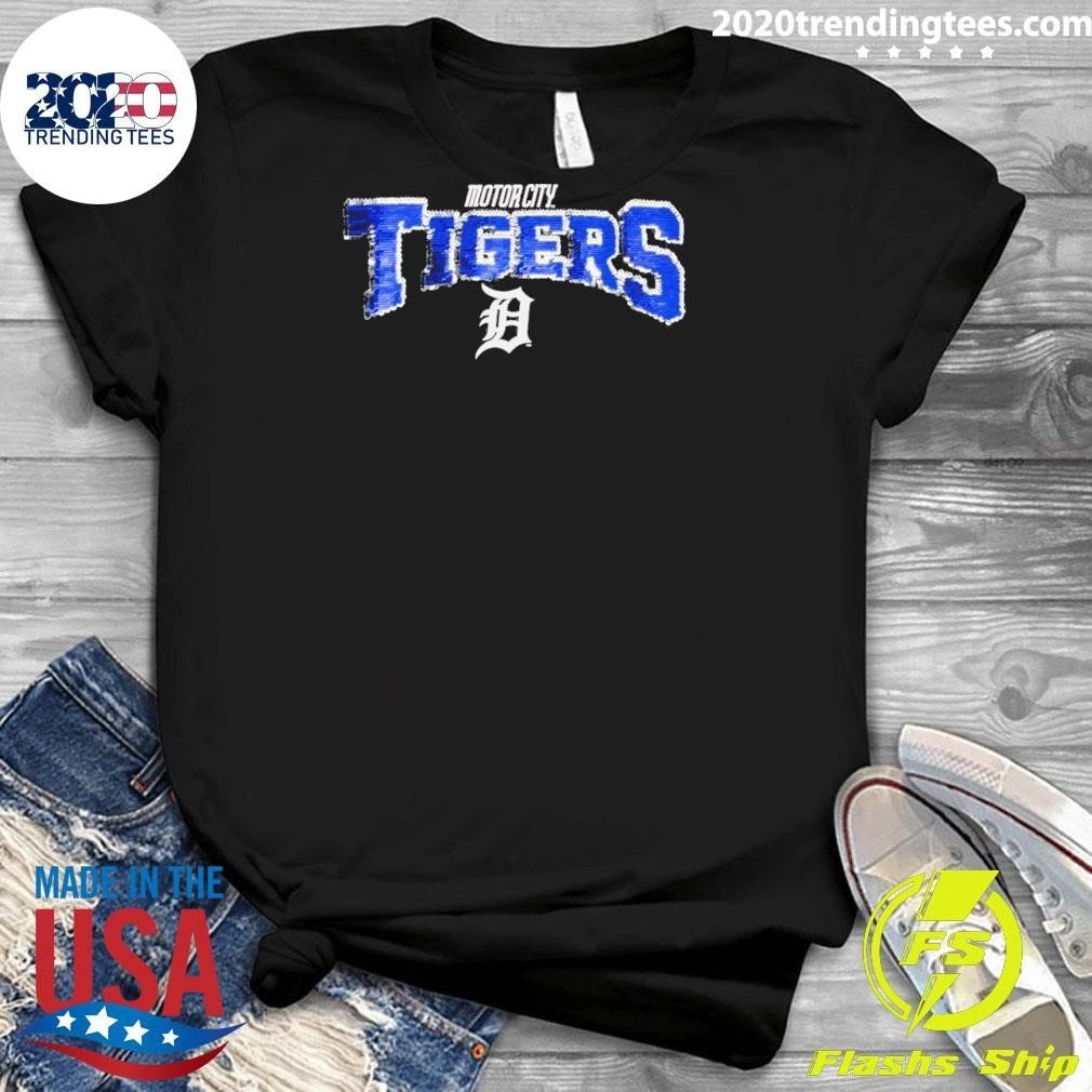 Detroit Tigers New Era Girls Youth City Connect Flip Sequin Shirt