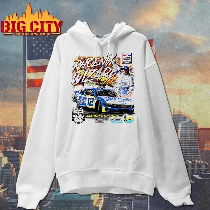 Ryan Blaney Team Penske White 2026 Straight Talk Wireless 500 Winner Shirt