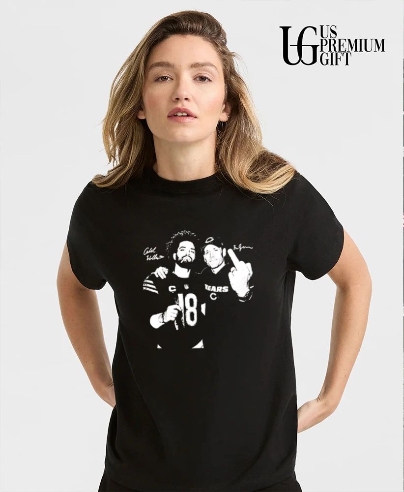 Caleb Williams and Ben Johnson middle finnger signature shirt