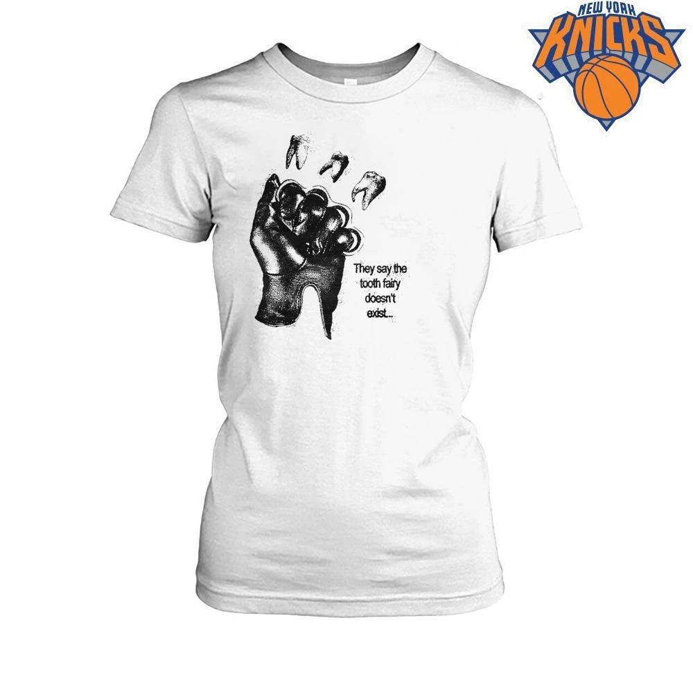 They Say The Tooth Fairy Doesnt Exist Brass Knuckles Punch Distressed Shirt