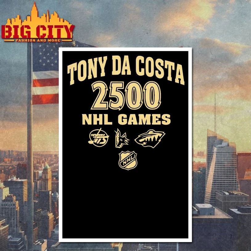 Tony Da Costa 2500 NHL Games logo T-shirt